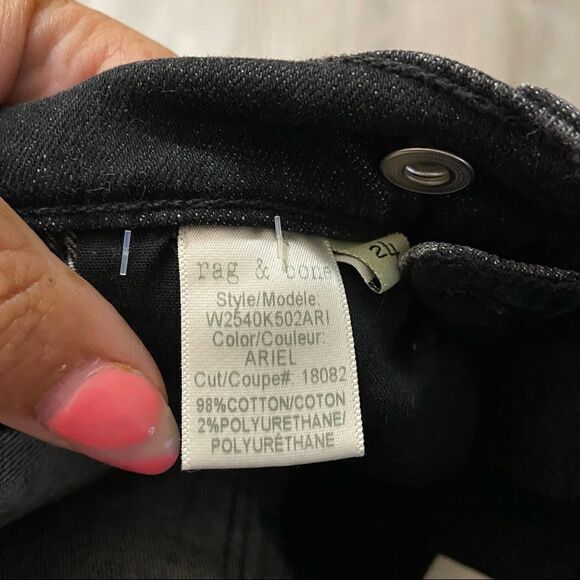 𝅺rag Bone Sz 24 Black Ariel Lace Up High Rise Jeans - Picture 6 of 7